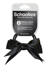 Ribbon Bow Pony Holders Wicked Black